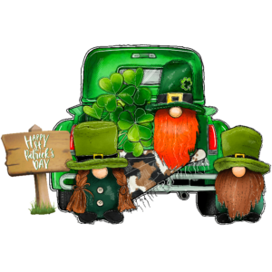 St. Patrick's Day Truck and Gnomes 0001