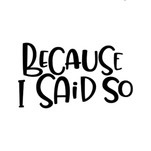 Because I Said So 0001