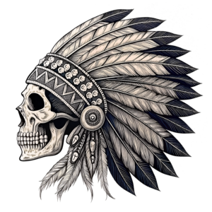 Indian Skull with Headdress 0001