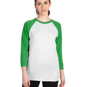 Next Level 6051 Unisex Triblend 3/4-Sleeve Raglan - Envy / Heather White